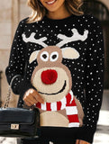 Casual round neck loose Christmas knit sweater