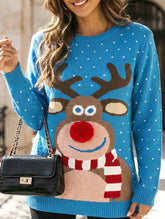 Casual round neck loose Christmas knit sweater