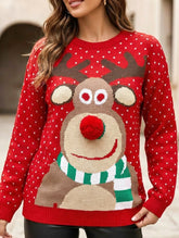 Casual round neck loose Christmas knit sweater