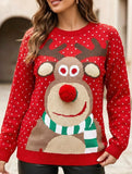 Casual round neck loose Christmas knit sweater