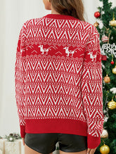 Casual knitted jacquard sweater