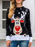 Christmas reindeer jacquard knit sweater