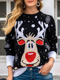 Christmas reindeer jacquard knit sweater