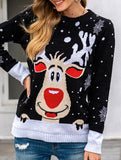 Christmas reindeer jacquard knit sweater