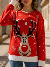 Christmas reindeer jacquard knit sweater