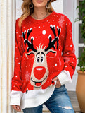 Christmas reindeer jacquard knit sweater