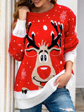 Christmas reindeer jacquard knit sweater