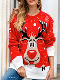 Christmas reindeer jacquard knit sweater