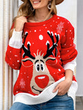 Christmas reindeer jacquard knit sweater