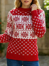 Christmas Snowflake Long-Sleeved Sweater