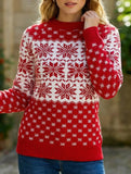 Christmas Snowflake Long-Sleeved Sweater