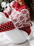 Christmas Snowflake Long-Sleeved Sweater