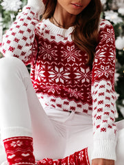 Christmas Snowflake Long-Sleeved Sweater