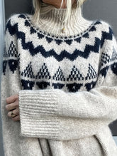 Retro-style lazy pullover knit sweater