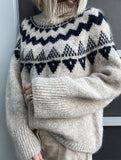 Retro-style lazy pullover knit sweater