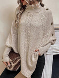 Stylish turtleneck long-sleeved knitwear