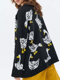 Cute duck print sweater_CWOSWL08992