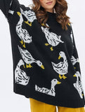 Cute duck print sweater_CWOSWL08992