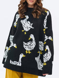 Cute duck print sweater_CWOSWL08992