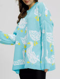 Cute duck print sweater_CWOSWL08992
