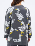 Cute duck print sweater_CWOSWL08992