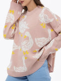 Cute duck print sweater_CWOSWL08992