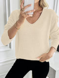 Classic V Neck Knit Sweater Pullover