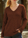 Classic V Neck Knit Sweater Pullover
