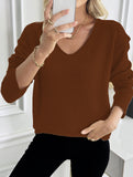 Classic V Neck Knit Sweater Pullover