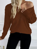 Classic V Neck Knit Sweater Pullover