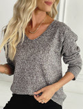 Classic V Neck Knit Sweater Pullover