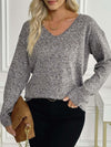 Classic V Neck Knit Sweater Pullover