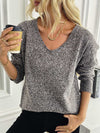 Classic V Neck Knit Sweater Pullover