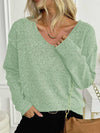 Classic V Neck Knit Sweater Pullover