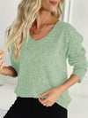Classic V Neck Knit Sweater Pullover