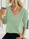 Classic V Neck Knit Sweater Pullover