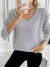 Classic V Neck Knit Sweater Pullover