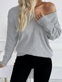 Classic V Neck Knit Sweater Pullover
