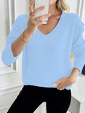 Classic V Neck Knit Sweater Pullover