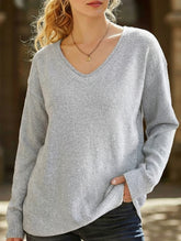 Classic V Neck Knit Sweater Pullover