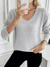 Classic V Neck Knit Sweater Pullover