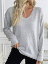 Classic V Neck Knit Sweater Pullover