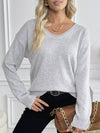Classic V Neck Knit Sweater Pullover