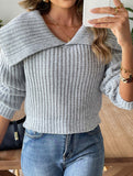 Sailor Collar Short Knit Sweater