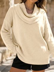 Solid Knit Long Sleeve Sweater Top_CWOSWL09186