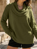 Solid Knit Long Sleeve Sweater Top_CWOSWL09186