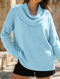 Solid Knit Long Sleeve Sweater Top_CWOSWL09186