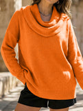 Solid Knit Long Sleeve Sweater Top_CWOSWL09186