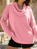 Solid Knit Long Sleeve Sweater Top_CWOSWL09186