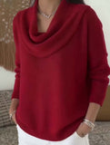 Solid Knit Long Sleeve Sweater Top_CWOSWL09186